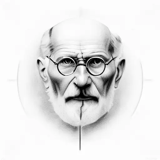 The work of Sigmund Freud and Carl Jung in one picture combined without their faces tattoo design idea