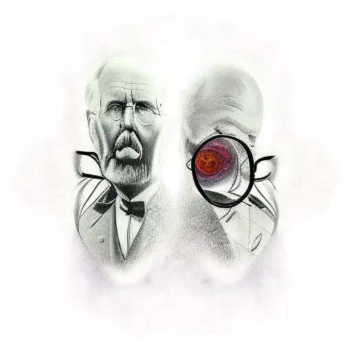 Carl Jung And Sigmund Freud Perspective combined  tattoo design idea