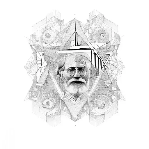 The work of Sigmund Freud and Carl Jung in one picture combined with text tattoo design idea