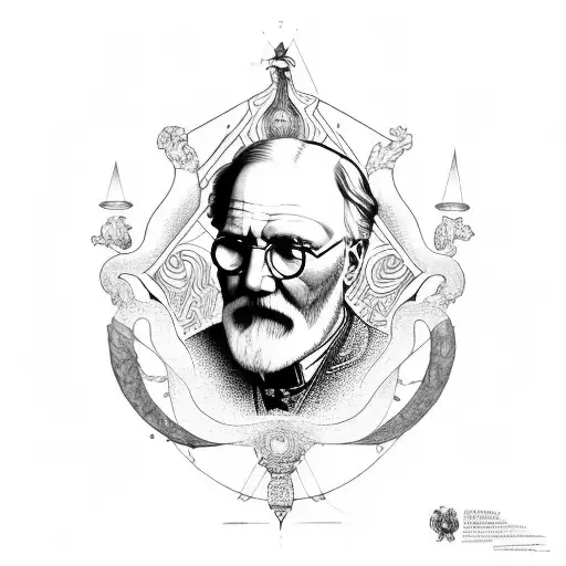 Carl Jung And Sigmund Freud Perspective combined  tattoo design idea