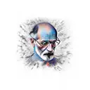 The work of Sigmund Freud and Carl Jung allied but faceless tattoo design idea