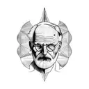 Carl Jung And Sigmund Freud Perspective combined  tattoo design idea
