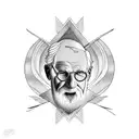 Carl Jung And Sigmund Freud Perspective combined  tattoo design idea