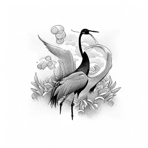 japanese crane rectangular tattoo tattoo design idea