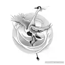 japanese crane rectangular tattoo tattoo design idea