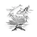japanese crane rectangular tattoo tattoo design idea