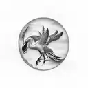 japanese crane rectangular tattoo tattoo design idea