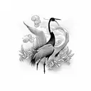 japanese crane rectangular tattoo tattoo design idea