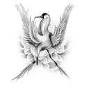 japanese crane rectangular tattoo tattoo design idea