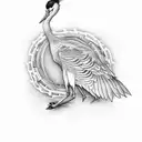 japanese crane rectangular tattoo tattoo design idea