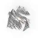 mountain background with a jeep and germand shorthaired pointer in the foreground  tattoo design idea