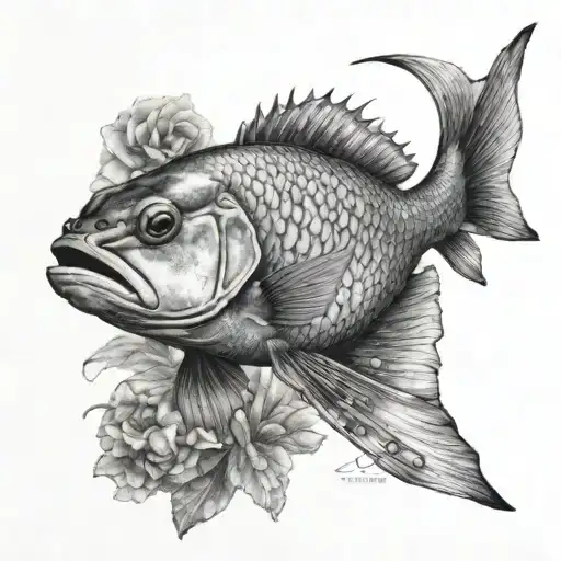snapper fish black and white arm tattoo tattoo design idea
