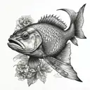 snapper fish black and white arm tattoo tattoo design idea