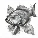 snapper fish black and white arm tattoo tattoo design idea