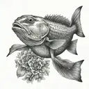 snapper fish black and white arm tattoo tattoo design idea