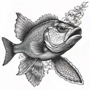 snapper fish black and white arm tattoo tattoo design idea