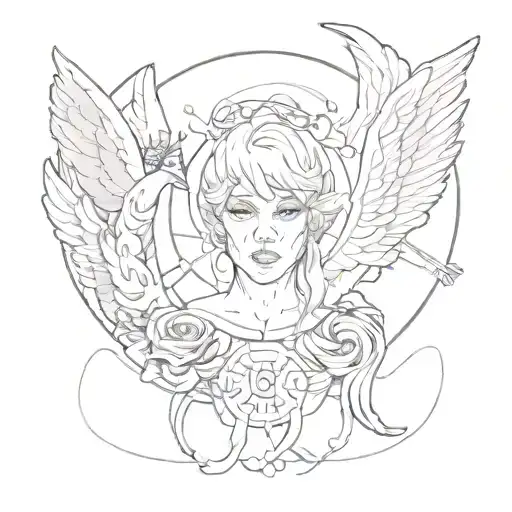  tattoos in the style of angels, faith, despair, addiction and discipline tattoo design idea