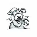 Sam Sheepdog strangles Ralph Wolf While the Tasmanian Devil steals all the sheep tattoo design idea