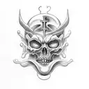 Christianity good vs evil tattoo design idea