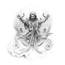 Christianity good vs evil tattoo design idea