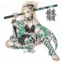 nude Daki from the anime Demon Slayer Blade tattoo design idea