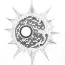 berserk anime tattoo eclipse and the behelit necklace around the sun  tattoo design idea