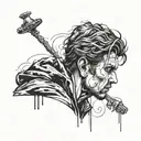 sad man overthinker creative and sick tattoo design idea