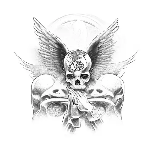 A gangster angel with tattoos tattoo design idea