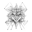 carneiro com símbolo de educação fisica tattoo design idea