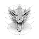 carneiro com símbolo de educação fisica tattoo design idea