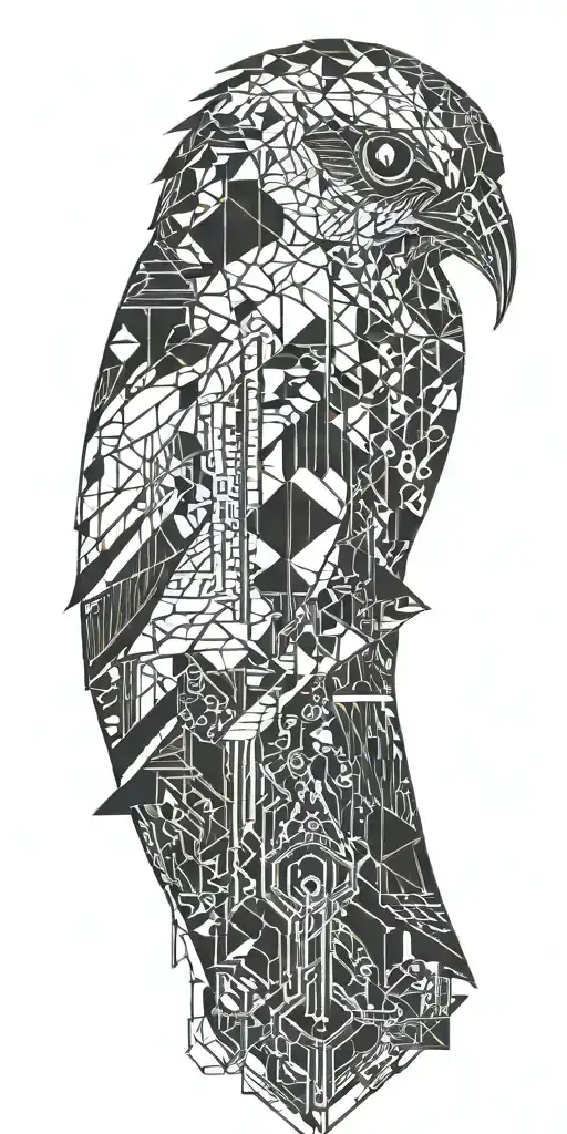 Blade Runner Bird Turning Into Geometrical Tree Tattoo Idea tattoo design idea
