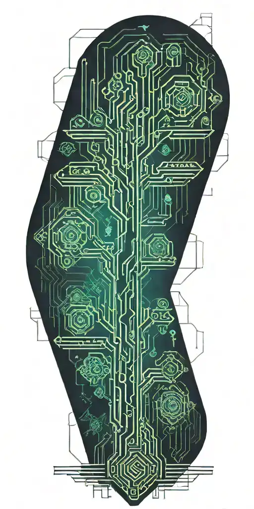 blade runner geometrical tree tattoo design idea