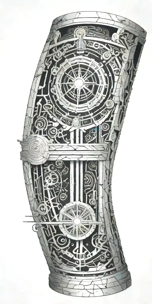 Roman marble column with the words, "Alea Iacta Est" tattoo design idea