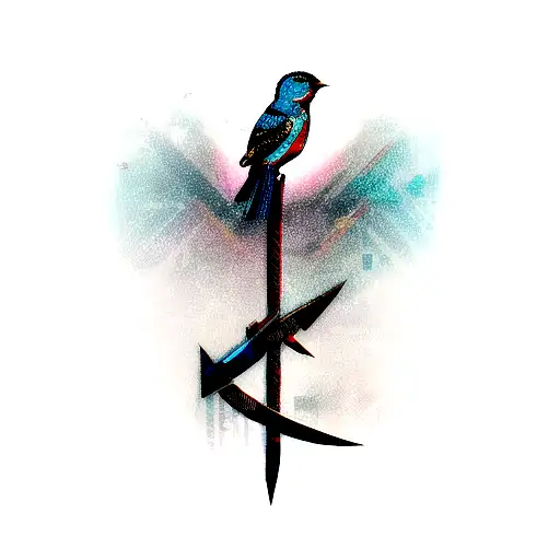goldfinch, cyberpunk tattoo design idea