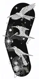 Blade Runner Bird Turning Into Geometrical Tree Tattoo Idea tattoo design idea