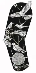 Blade Runner Bird Turning Into Geometrical Tree Tattoo Idea tattoo design idea