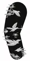 Blade Runner Bird Turning Into Geometrical Tree Tattoo Idea tattoo design idea