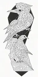 Blade Runner Bird Turning Into Geometrical Tree Tattoo Idea tattoo design idea