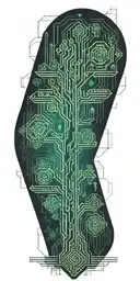 blade runner geometrical tree tattoo design idea