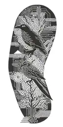 blade runner bird turning into tree below tattoo design idea