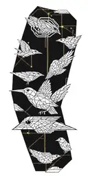 Blade Runner Bird Turning Into Geometrical Tree Tattoo Idea tattoo design idea