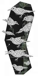 Blade Runner Bird Turning Into Geometrical Tree Tattoo Idea tattoo design idea