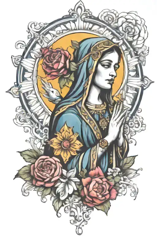 our lady of guadalup tattoo design idea