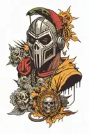 90s hiphop sleeve on arm with mf doom, Big L, Tupac, Wutang clan, Kendrick lamar, J Cole tattoo design idea