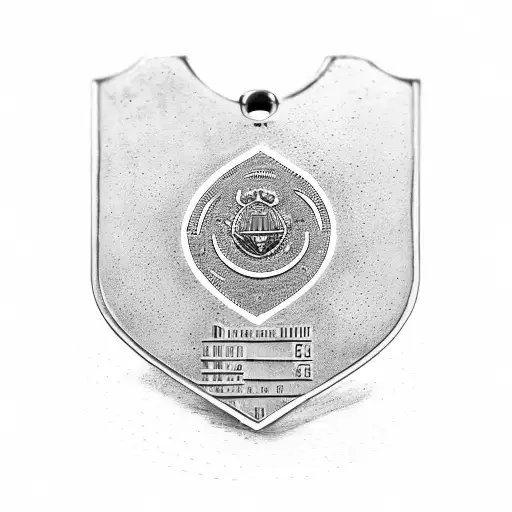 A military dog tag with the coordinates of Slavonski Brod tattoo design idea