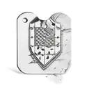 A military dog tag with the coordinates of Slavonski Brod tattoo design idea