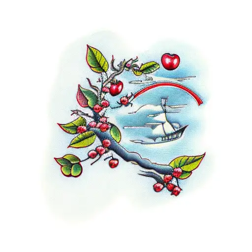 apple tree tattoo design idea