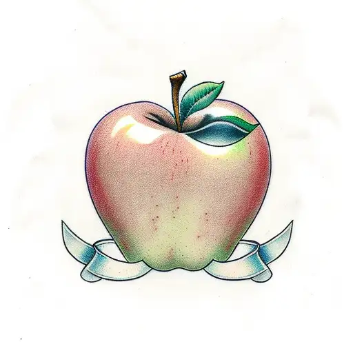 apple in front of tree  tattoo design idea