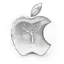apple in front of tree  tattoo design idea