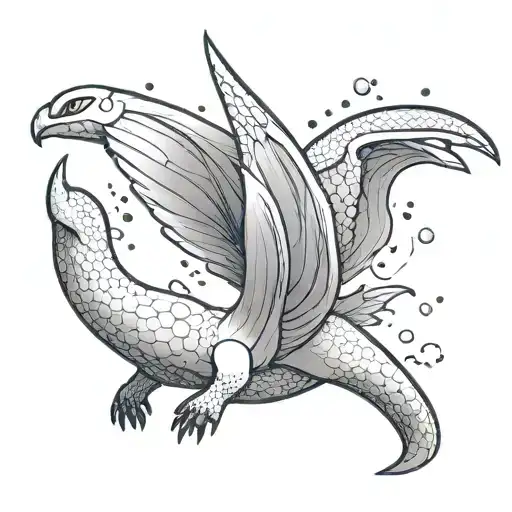 Lugia Pokémon tattoo design idea